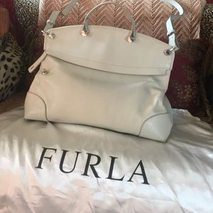 Furla Bag- white, Used once! Storage bag included!